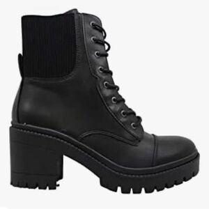 Rock & Candy by Zigi 10 M Helia Boot Black Faux Leather Chunky Heel New